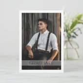 Rustieke Retro Afstuderen Fotoaankondiging Uitnodi Kaart (Staand voorkant)