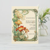 rustieke Retro Art Nouveau Botanische Bloemen Kaart (Staand voorkant)