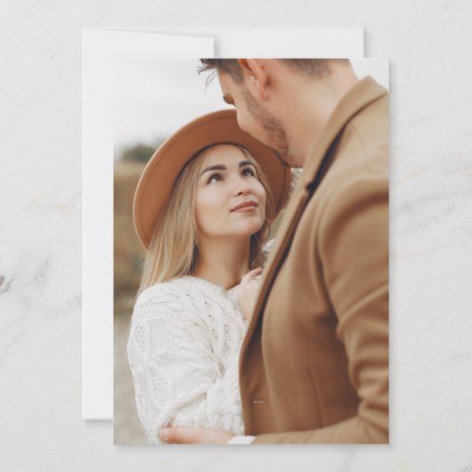 Rustieke Retro Boho Terracotta foto Save the Date Aankondiging (Achterkant)