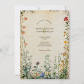 rustieke Retro Meadow Wildflower Kaart (Voorkant)