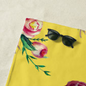 Rustieke Retro Rozen Waterverf Strandlaken (In situ)