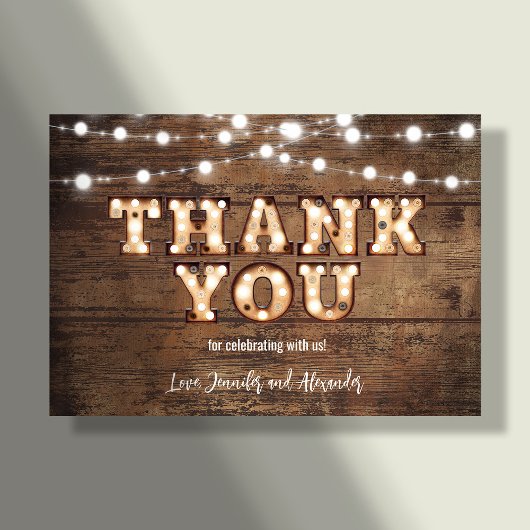 Rustieke Retro Verlovingspartij Bedankkaart