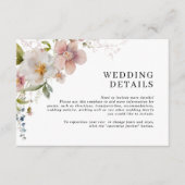 Rustieke Retro Waterverf Wildflower bruiloft detai Informatiekaartje (Voorkant)