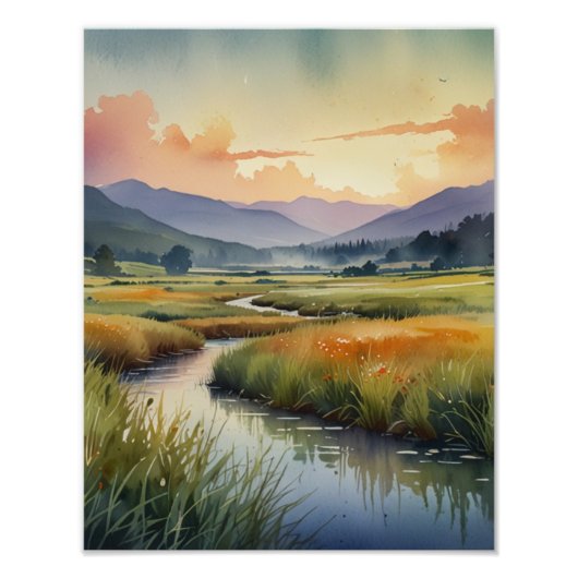 Rustieke Rivier Poster (Voorkant)