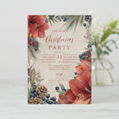 Rustieke rode Amaryllis kerstfeest Kaart (Staand voorkant)