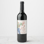 Rustieke rode bessen Kerstmis Bruiloft Tafel Numme Wijn Etiket (Voorkant)