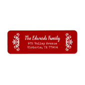 Rustieke rode bloei retour adreslabels etiket (Voorkant)