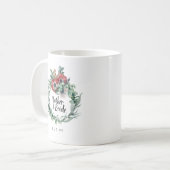 Rustieke Rode Bloemen Botanische Moeder van de Bru Koffiemok (Voorkant links)