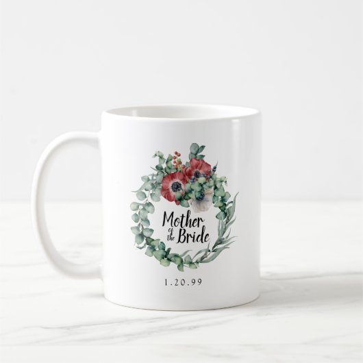 Rustieke Rode Bloemen Botanische Moeder van de Bru Koffiemok (Links)