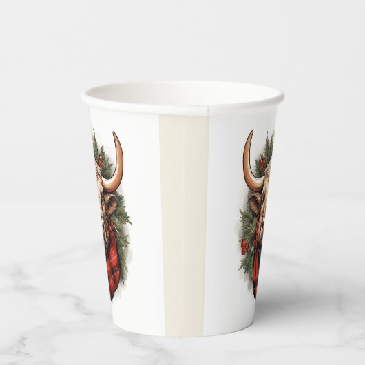 Rustieke rode buffel geruite boerderij papieren bekers (Rechts)