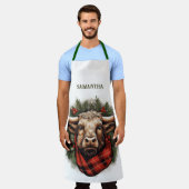 Rustieke rode buffel geruite boerderij schort (Gedragen)