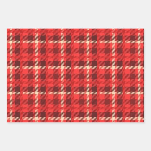 Rustieke rode en groene gespeelde patronen inpakpapier vel (Voorkant 2)