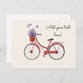 Rustieke rode fiets briefkaart (Voorkant / Achterkant)