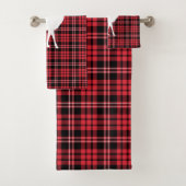 Rustieke rode geplakte kerst bad handdoek (Insitu)