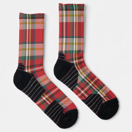 Rustieke rode geruite plaid Elegant Sokken (Rechts)