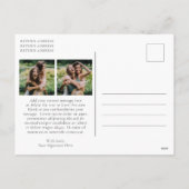 Rustieke rode Gingham boog foto moderne kerst Feestdagenkaart (Achterkant)