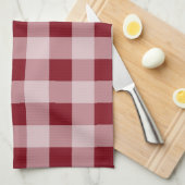 Rustieke rode Gingham keukenhanddoek (Quarter Fold)