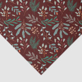 Rustieke rode Kerstmis gebladerte patroon Tissuepapier (Detail)