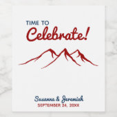 Rustieke rode land berg bruiloft wijn etiket (Enkel label)