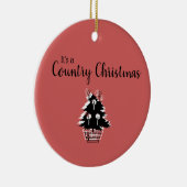  rustieke rode land kerst keramisch ornament (Rechts)