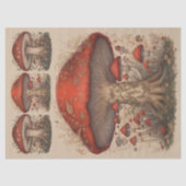 Rustieke Rode Paddestoel Folk Art Decoupage Tissuepapier (Voorkant)