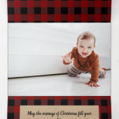 Rustieke rode plaid en kraft foto drieluik wenskaart (Binnenkant midden)