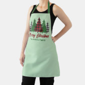 Rustieke Rode Plakken Vrolijke Kerstbomen Custom Schort (Insitu)