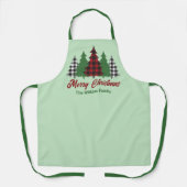 Rustieke Rode Plakken Vrolijke Kerstbomen Custom Schort (Voorkant)