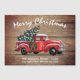 Rustieke Rode Vintage Truck Kerstmis Bewegende Mag