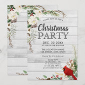 Rustieke Rode Vogel Winter Greenery Wood Holiday P Kaart (Voorkant / Achterkant)