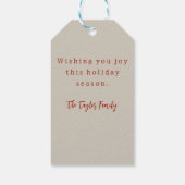 Rustieke  rode vrachtwagen kerst cadeaulabel (Achterkant)