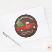 Rustieke rode vrachtwagen retour adres label (Envelop)