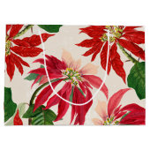 Rustieke Rode Waterverf Poinsettia Bloemengroen Groot Cadeauzakje (Achterkant)