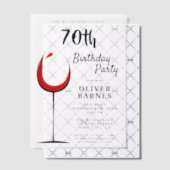 Rustieke rode wijn 70ste verjaardag vellum uitnodigingen (Offset (Uitnodiging))