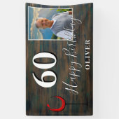Rustieke rode wijn foto 60e verjaardag partij bann spandoek (Verticaal)