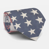 Rustieke rode witte en blauwe  vlag stropdas (Opgerold)