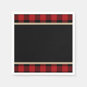 Rustieke Rode Zwarte Buffalo Plaid Verjaardagsfees Servetten