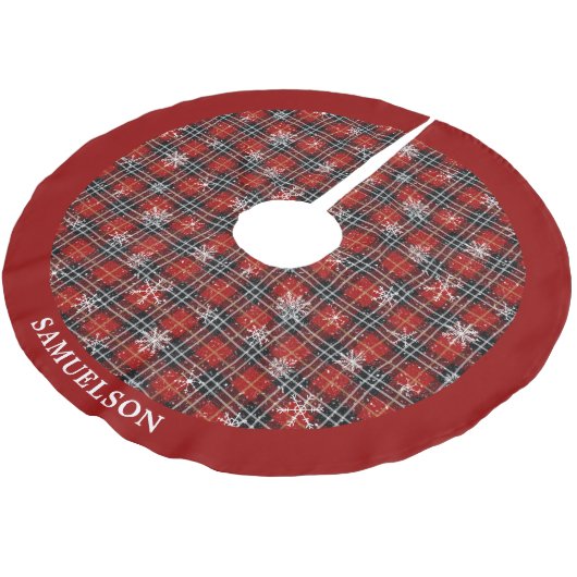 Rustieke rode zwarte geplakte sneeuwvlok gepersona kerstboom rok (Gekanteld)