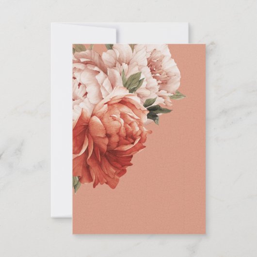 rustieke roest & perzik pioenrozen bruiloft save the date (Achterkant)