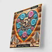 Rustieke Romance: 5e Jubileum Charm Vierkante Klok (Hoek)