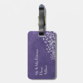 Rustieke Romance Paarse Honeymoon Bagagelabels (Achterkant verticaal)