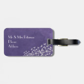 Rustieke Romance Paarse Honeymoon Bagagelabels (Achterkant horizontaal)