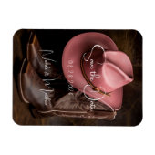 Rustieke Romantiek: Laarzen en Hoed Save the Date Magneet (Horizontaal)