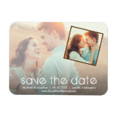 Rustieke romantische 2 foto Save the Date Magneet (Horizontaal)