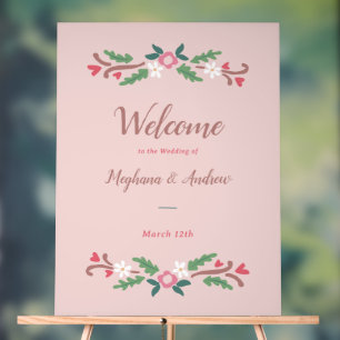 Rustieke romantische bloemenbos acryl bord