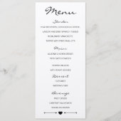 Rustieke romantische bruiloft menu met hart en pij (Voorkant)