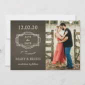 Rustieke Romantische Foto Save the Date (Voorkant)