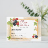 Rustieke Romantische Herfst Berry Wedding Foto Ter RSVP Kaartje (Staand voorkant)