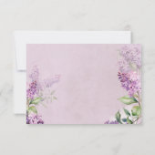 Rustieke Romantische Paarse & Sage Lilacs Bruiloft Save The Date (Achterkant)