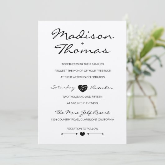 Rustieke Romantische Suite bruiloft uitnodiging (Staand voorkant)